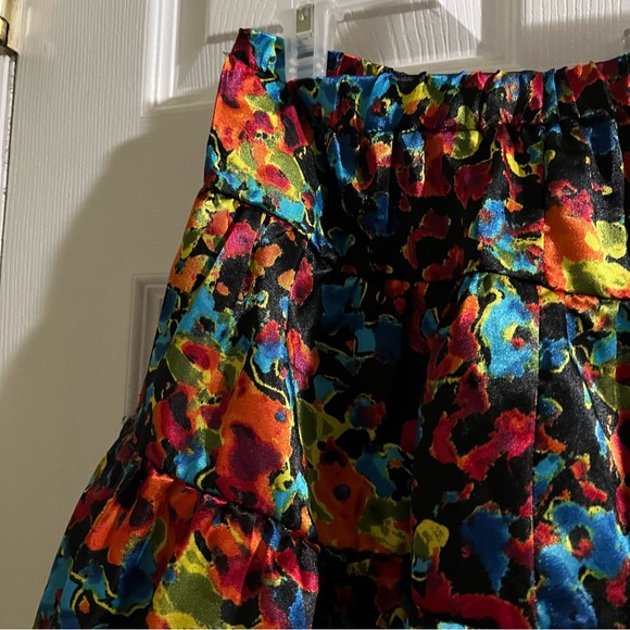 Steve Madden Rainbow Splatter Satin Mini Skirt Size Large - Picture 3 of 11